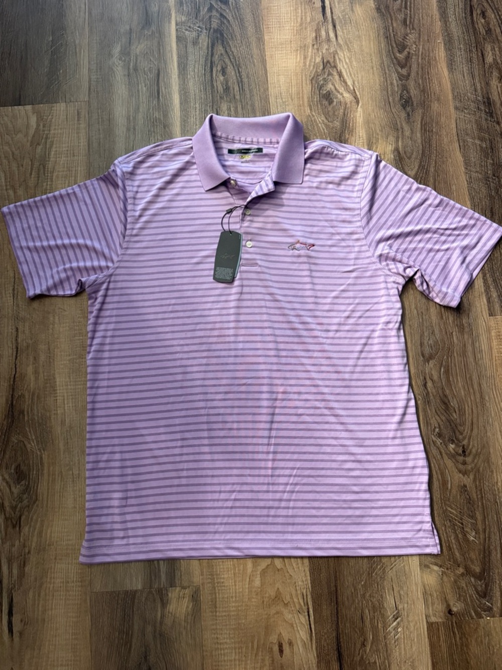 Greg Norman Collection Light Lavender Striped Polo